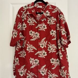 Caribbean brand men’s casual Hawaiian vacation floral button shirt top size 2XL
